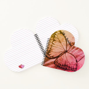 Cuaderno La vida es un lindo portátil mariposa
