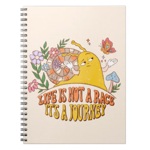 Cuaderno La Vida Es Un Viaje - Caracol, Hongos Y Flor.