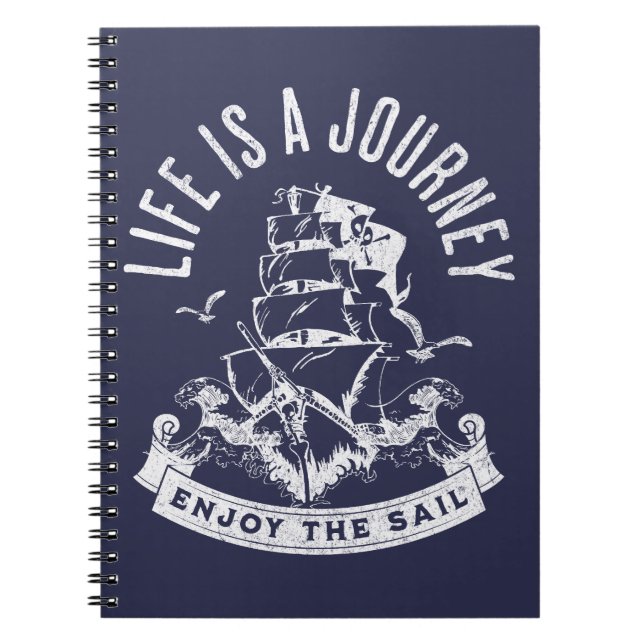 Cuaderno La vida es un viaje, disfruta de la vela (Frente)