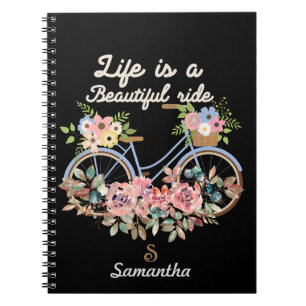 Cuaderno La vida es un viaje hermoso cita nombre floral de 