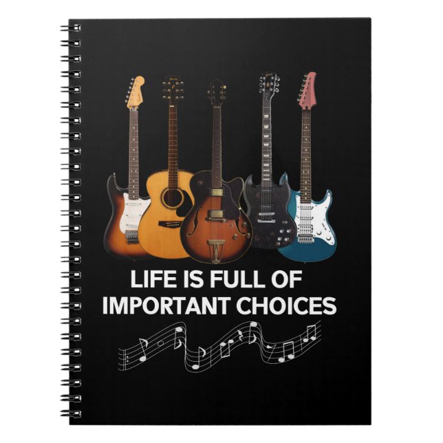 Cuaderno La Vida Está Llena De Opciones Importantes Guitarr (Frente)