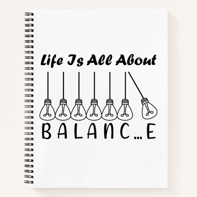 Cuaderno La vida se trata de inspiración de equilibrio y mo (Anverso)