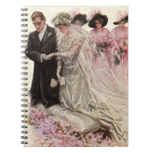Cuaderno La vieja ceremonia de Boda victoriana Novia y Groo