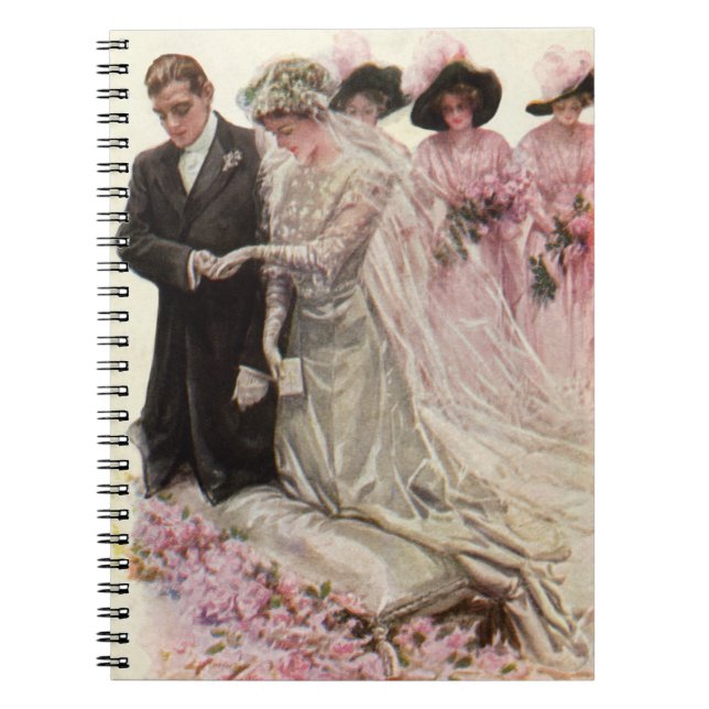 Cuaderno La vieja ceremonia de Boda victoriana Novia y Groo (Frente)