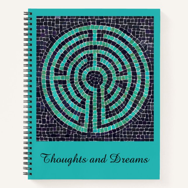 Cuaderno LABERINTO III 8.5x11 + Texto Turquesa (Anverso)