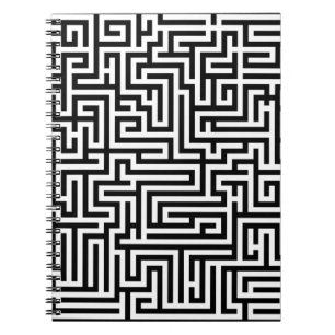 Cuaderno Laberinto Patrón de Laberinto en Negro y Blanco