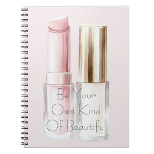 Cuaderno Labial Rosa Blanco Esmalte de Uñas Marfil