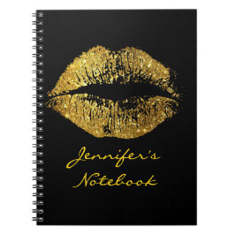 Cuaderno Labios #3 del purpurina del oro