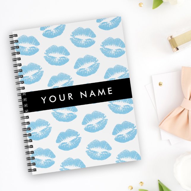 Cuaderno Labios azules, besos, pintalabios, tu nombre, pers (Subido por el creador)