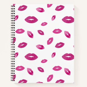 Cuaderno Labios con purpurina rosa