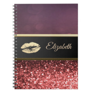 Cuaderno Labios Elegantes con Brillo Bokeh