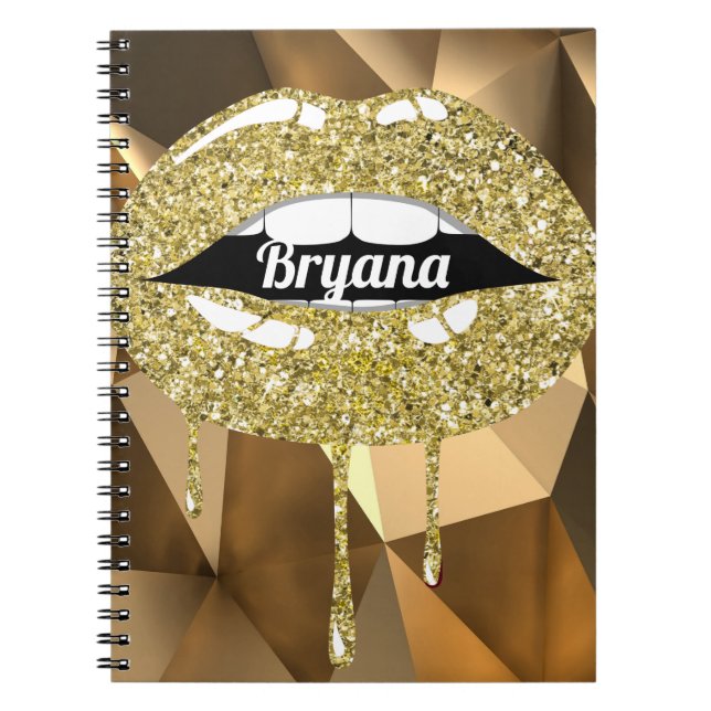 Cuaderno Labios goteantes de brillo glamour de belleza de l (Frente)