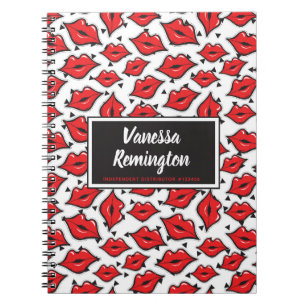Cuaderno Labios Rojos Besan Distribuidor de Labial y Bellez