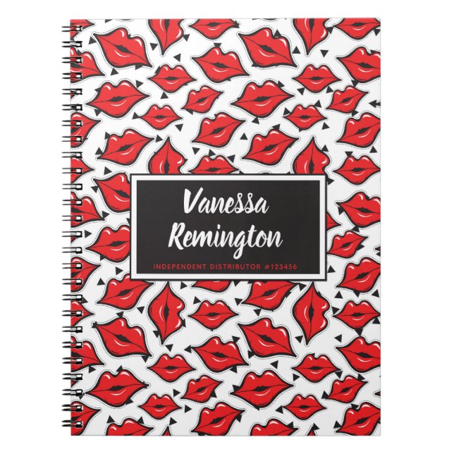 Cuaderno Labios Rojos Besan Distribuidor de Labial y Bellez (Frente)