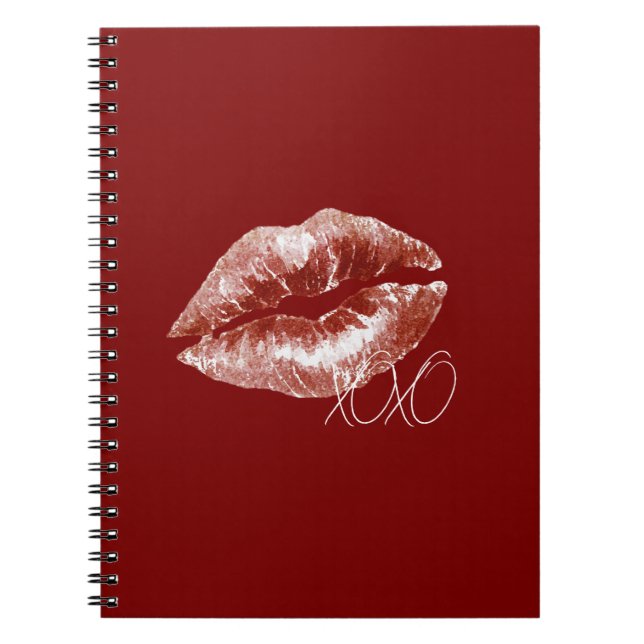 Cuaderno Labios rojos de cereza beso (Frente)