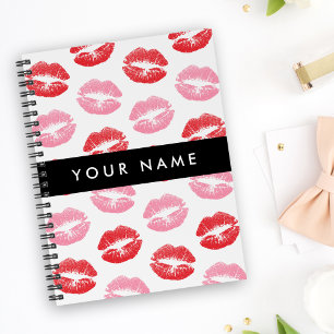 Cuaderno Labios rojos, labios rosados, besos, tu nombre, pe
