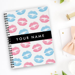 Cuaderno Labios rosados, labios azules, besos, tu nombre, p
