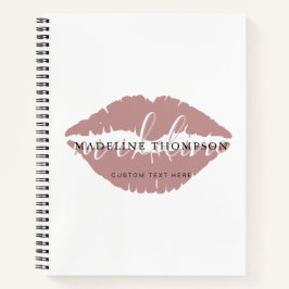 Cuaderno Labios tintados de vino escritura caligráfica códi
