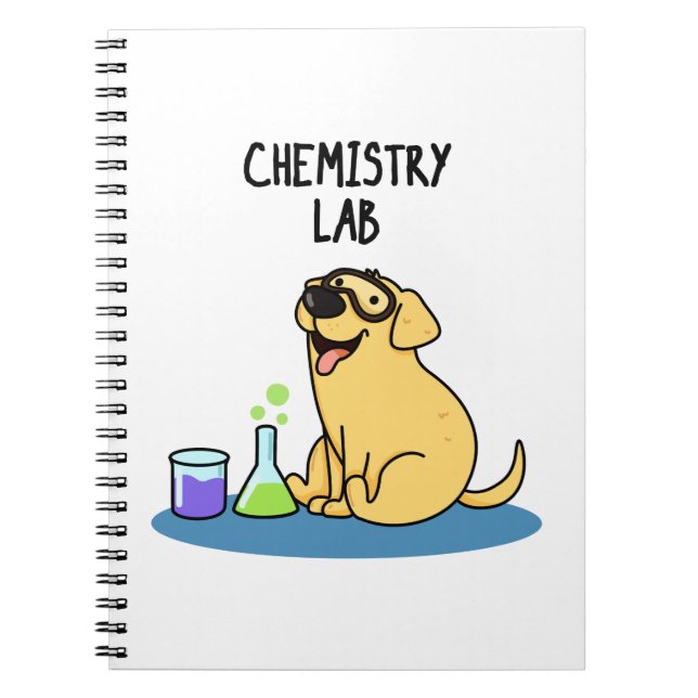 Cuaderno Laboratorio de Química Funny Labrador Perro Pun (Frente)