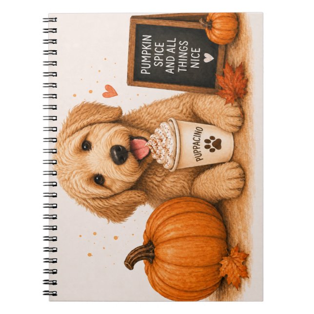 Cuaderno Labradoodle Café Otoño (Frente)