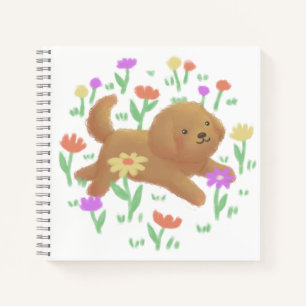 Cuaderno Labradoodle con Ilustracion de flores
