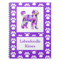 Labradoodle Cute Perro Silhouette Paw Purple PY&B
