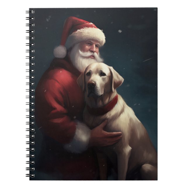 Cuaderno Labrador con Navidades festivos de Santa Claus (Frente)