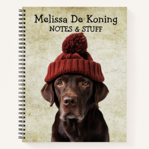 Cuaderno Labrador con un gorra lobo