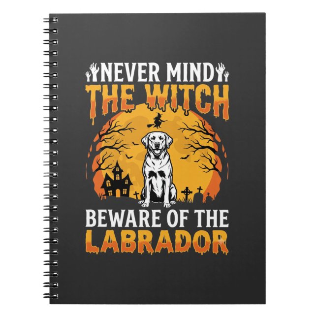 Cuaderno Labrador de Halloween Cuidado con el Perro (Frente)