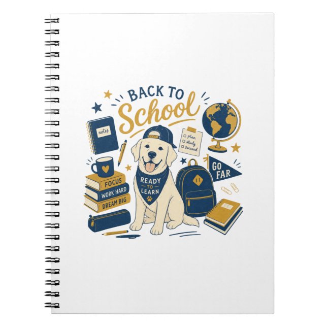 Cuaderno Labrador de vuelta al colegio instituto (Frente)