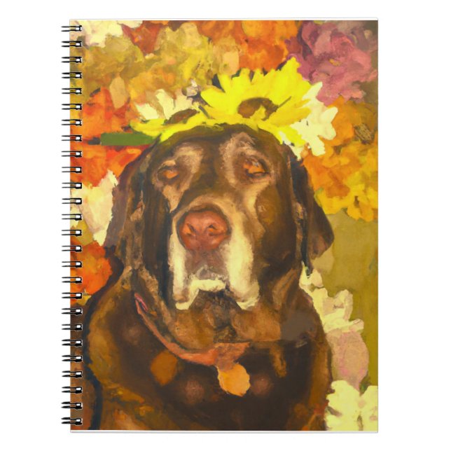 Cuaderno Labrador en flores (Frente)