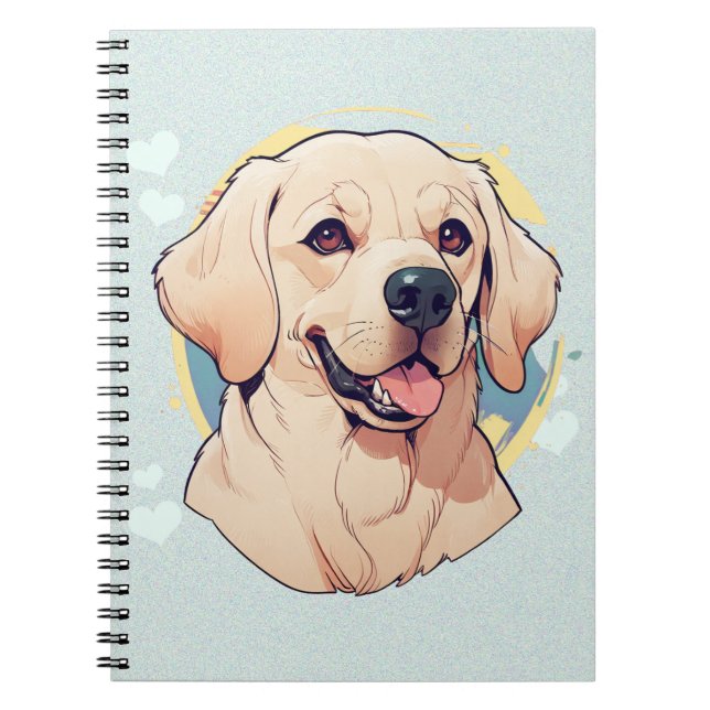 Cuaderno Labrador recuperador de salpicaduras de color (Frente)