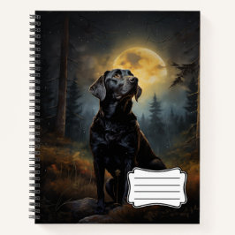 Cuaderno Labrador recuperador en la noche de la luna