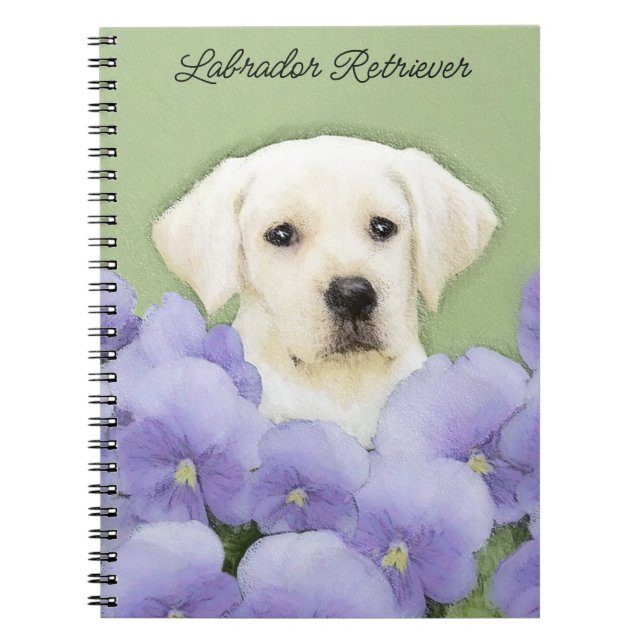 Cuaderno Labrador Recuperador Pintura de Cachorro Original  (Frente)