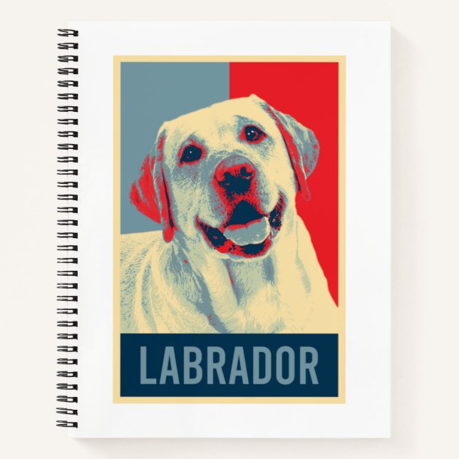 Cuaderno Labrador retrato de perro arte pop (Anverso)