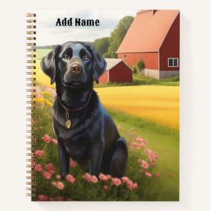 Cuaderno Labrador Retriever en la granja
