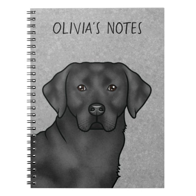 Cuaderno Labrador Retriever negro Lab perro nombre personal (Frente)