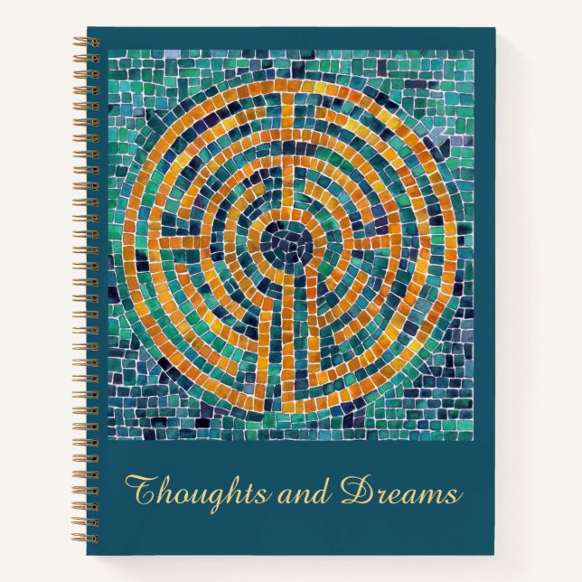 Cuaderno LABYRINTH II 8.5x11 Bloc de notas espirales + text (Anverso)