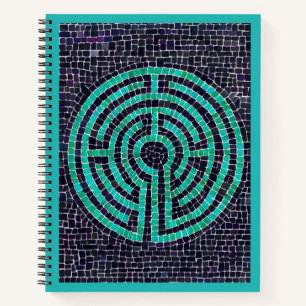 Cuaderno LABYRINTH III 8.5x11 portátil espiral - turquesa