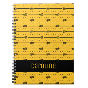 Cuaderno Lacrosse Amarillo Pegamento negro y líneas puntead