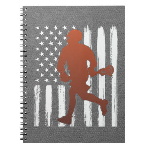 Cuaderno Lacrosse de la bandera de Estados Unidos