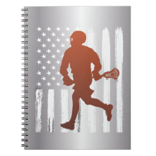 Cuaderno Lacrosse de la bandera de Estados Unidos