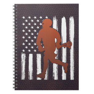 Cuaderno Lacrosse de la bandera de Estados Unidos