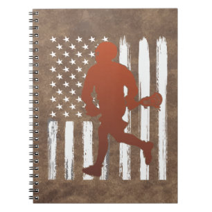 Cuaderno Lacrosse de la bandera de Estados Unidos