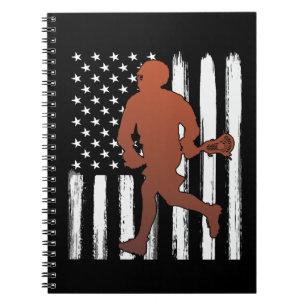 Cuaderno Lacrosse de la bandera de Estados Unidos