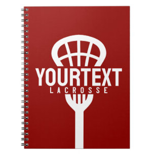 Cuaderno Lacrosse Player PERSONALIZADO TEXT Team Mesh Sport