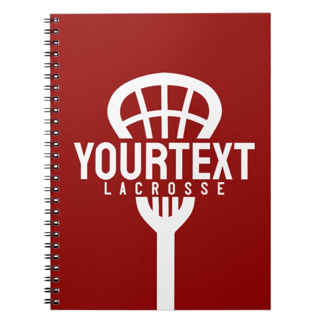 Cuaderno Lacrosse Player PERSONALIZADO TEXT Team Mesh Sport (Frente)