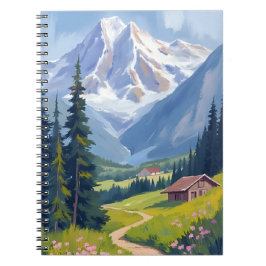 Cuaderno Ladera de montaña de los Alpes suizos Suiza Arte