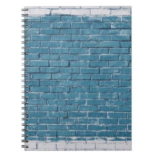 Cuaderno Ladrillos de hormigón gris pintados de azul