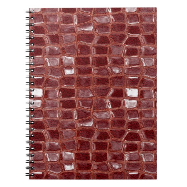 Cuaderno Ladrillos de vidrio rojo oscuro patrón geométrico  (Frente)